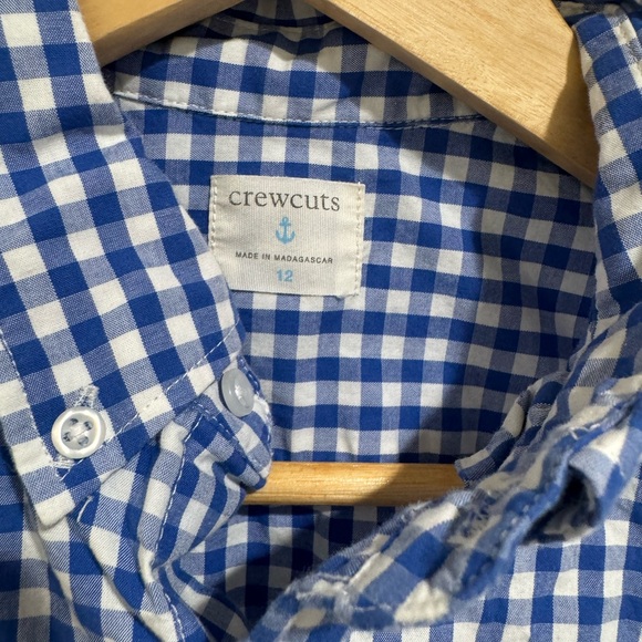 Crewcuts Boys’ blue gingham button down shirt - Picture 3 of 6